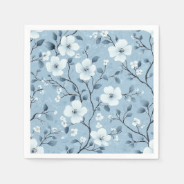 Elegante dainty-Blüten im blauen Hintergrund Serviette
