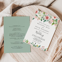 Elegante dainty Herbst Floral Front & Back Wedding