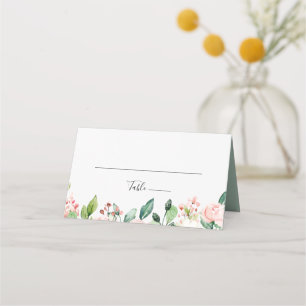 Elegante Dainty Herbst Floral Wedding Platzkarte