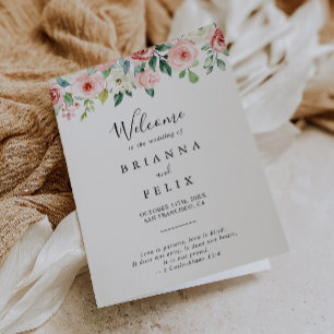 Elegante dainty Herbst geflochtene Hochzeit Programm
