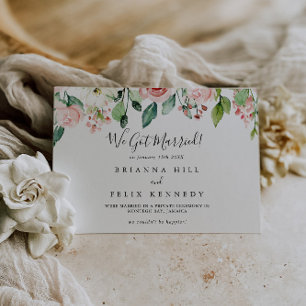 Elegante dainty Herbstflora Elopement Ankündigung