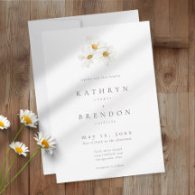 Elegante Daisy-Aquarell-Minimalist-Hochzeit