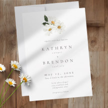 Elegante Daisy-Aquarell-Minimalist-Hochzeit