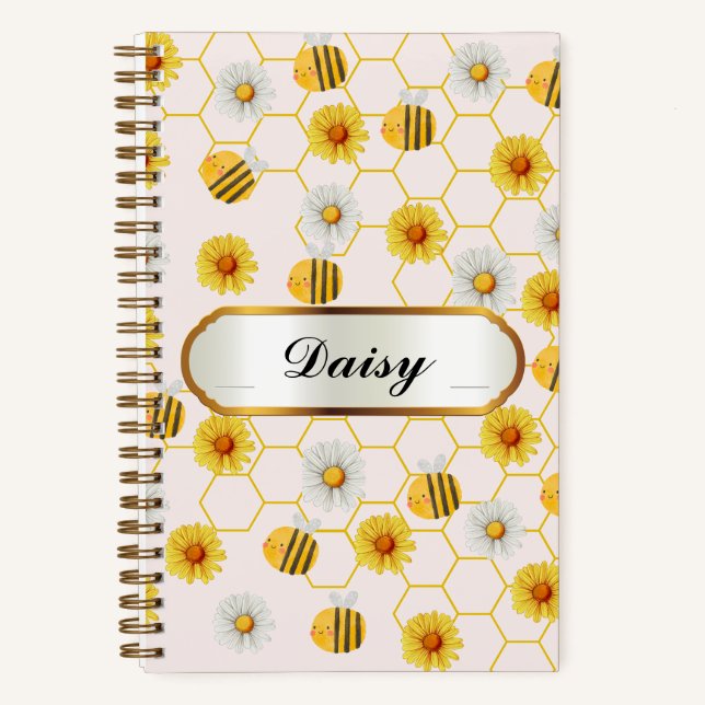 Elegante Daisy Blume - Spiral-Notebook Notizbuch (Vorderseite)