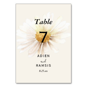 Elegante Daisy Wedding Table Card Tischnummer