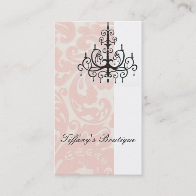 Elegante Damask Fashion Boutique Business Card Visitenkarte (Vorderseite)