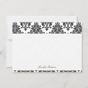 Elegante Damask Flat-Mitteilungskarten Mitteilungskarte