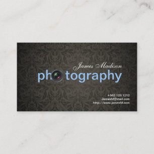 Elegante Damask Fotografie Visitenkarten mit QR Visitenkarte