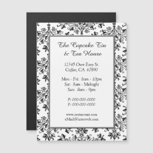 Elegante Damask Muster Restaurant Custom Card Magnetkarte