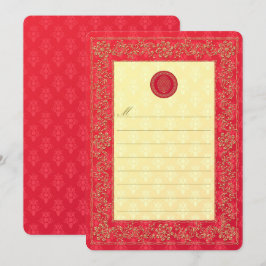 Elegante Damask Wedding - Einladung / Notecard
