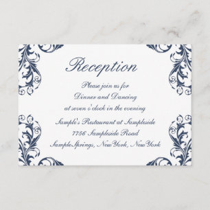 Elegante Damask Wedding Empfang Card Einladung