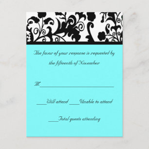 Elegante Damask Wedding Response Card RSVP Karte