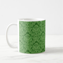 Elegante Damast-Monogramm-Tasse KELLY GRÜNE Tasse