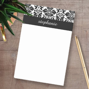 Elegante Damastmuster mit Schwarz und Weiß Post-it Klebezettel