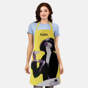 Elegante Dame aus Vintage-Zeit beim Nachmittags-Te Schürze