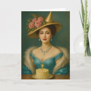 Elegante Dame der höheren Gesellschaft, die Geburt Karte