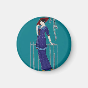 Elegante Dame der Pariser Mode der 1920er Jahre Magnet