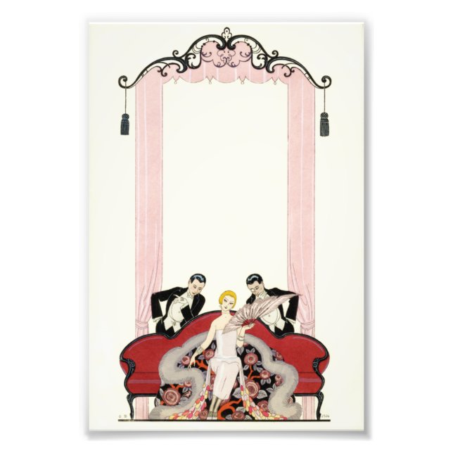 Elegante Dame im Pariser Art Deco Fotodruck (Vorne)