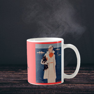 Elegante Dame liebt meinen Scotty-Hund Becher Tasse