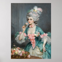 Elegante Dame mit Rose Poster