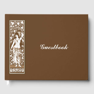 Elegante Dame mit uralter klassischer Grenze Gästebuch