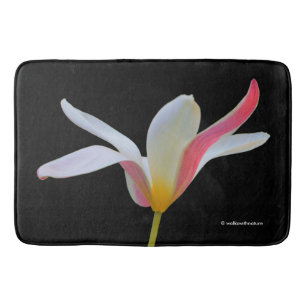 Elegante Dame Tulpe Weiße Rosa Blüten Badematte