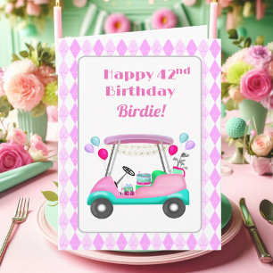 Elegante Damen-Golfparty-Karte zum 42. Geburtstag Karte