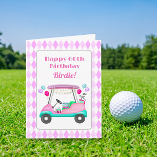 Elegante Damen-Golfparty-Wagen Geburtstag Karte