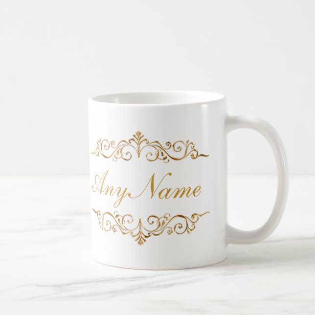 Elegante Damen-Monogramm-Kaffee-Tassen Tasse (Rechts)