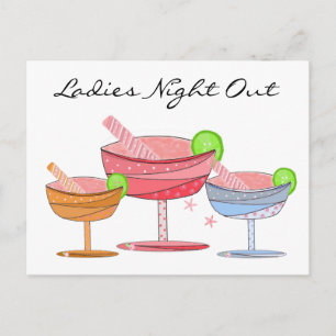 Elegante Damen Nacht Aus Postkarte