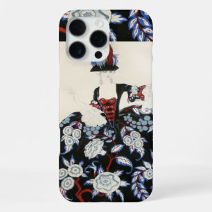 ELEGANTE DAMENBLUME KLEID MIT SCHWARZEN WEISSEN BL iPhone 16 PRO MAX HÜLLE