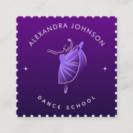 Elegante Dance School Dancer Silhouette Lila Cool Quadratische Visitenkarte
