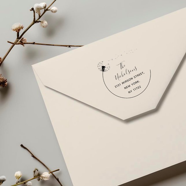 Elegante Dandelion Blume Rücksendeadresse Permastempel (Von Creator hochgeladen)