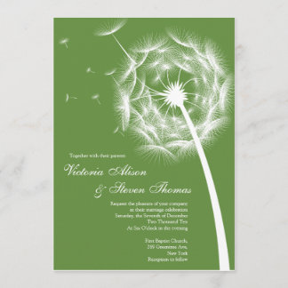 Elegante Dandelion Hochzeit Einladung