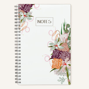 Elegante Dankbarkeit Journal Floral Bouquet Design Notizbuch