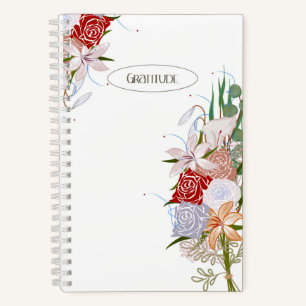 Elegante Dankbarkeit Journal Floral Bouquet Design Notizbuch