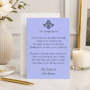 Elegante Dankbarkeitsfamilie von Lila Dankeschön  Dankeskarte