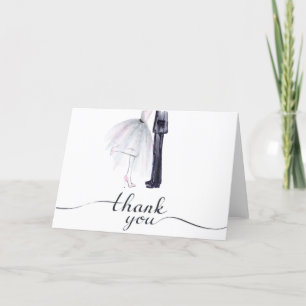 Elegante "Danke"-Karte zum Braut-und Bräutigam-Tan Dankeskarte