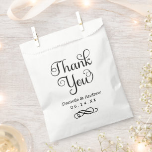 Elegante Dankeschön-Hochzeitsschrift Geschenktütchen