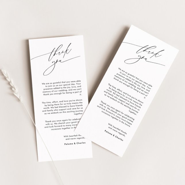 Elegante Dankeschön-Karte mit kalligrafischem Schr Einladung (Von Creator hochgeladen)