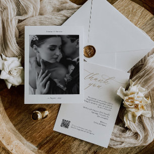 Elegante Dankeschön Karte mit QR Code & Foto