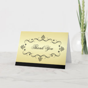 Elegante Dankeschön Karten - Gold und Black