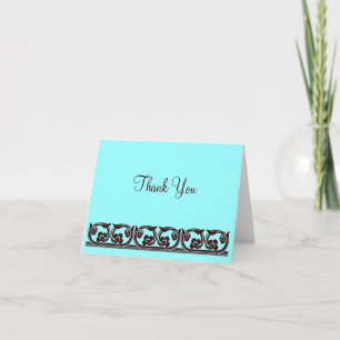 Elegante Dankeschön Schokolade Aquamarine Vintage Dankeskarte