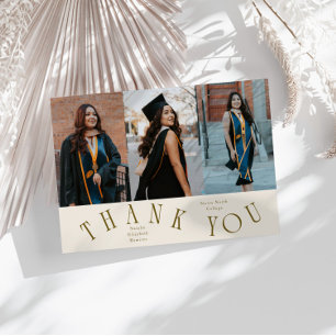 Elegante Dankeschön-Typografie Grad Foto Creme Ankündigung