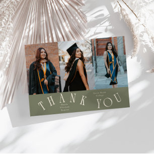 Elegante Dankeschön-Typografie Grad Foto Salbeigrü Ankündigung