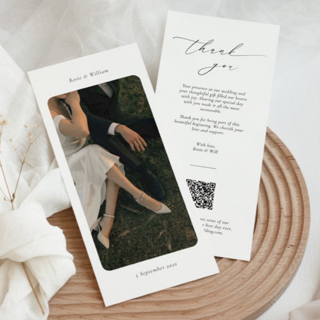 Elegante Dankeskarte mit QR-Code und Foto (Von Creator hochgeladen)