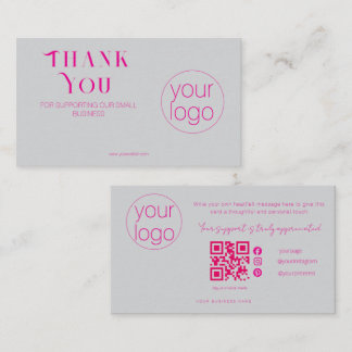 Elegante Dankeskarten für kleine Unternehmen mit L Visitenkarte