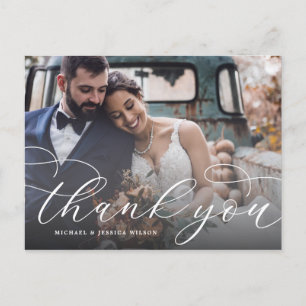 Elegante Dankeskarten-Hochzeitsschrift Postkarte