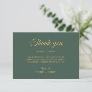 Elegante Dankeskarten zur Hochzeit in Salbeigrün Dankeskarte