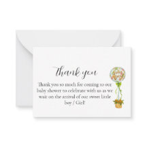 Elegante Dankeskkarte zur Babyparty Hello Baby